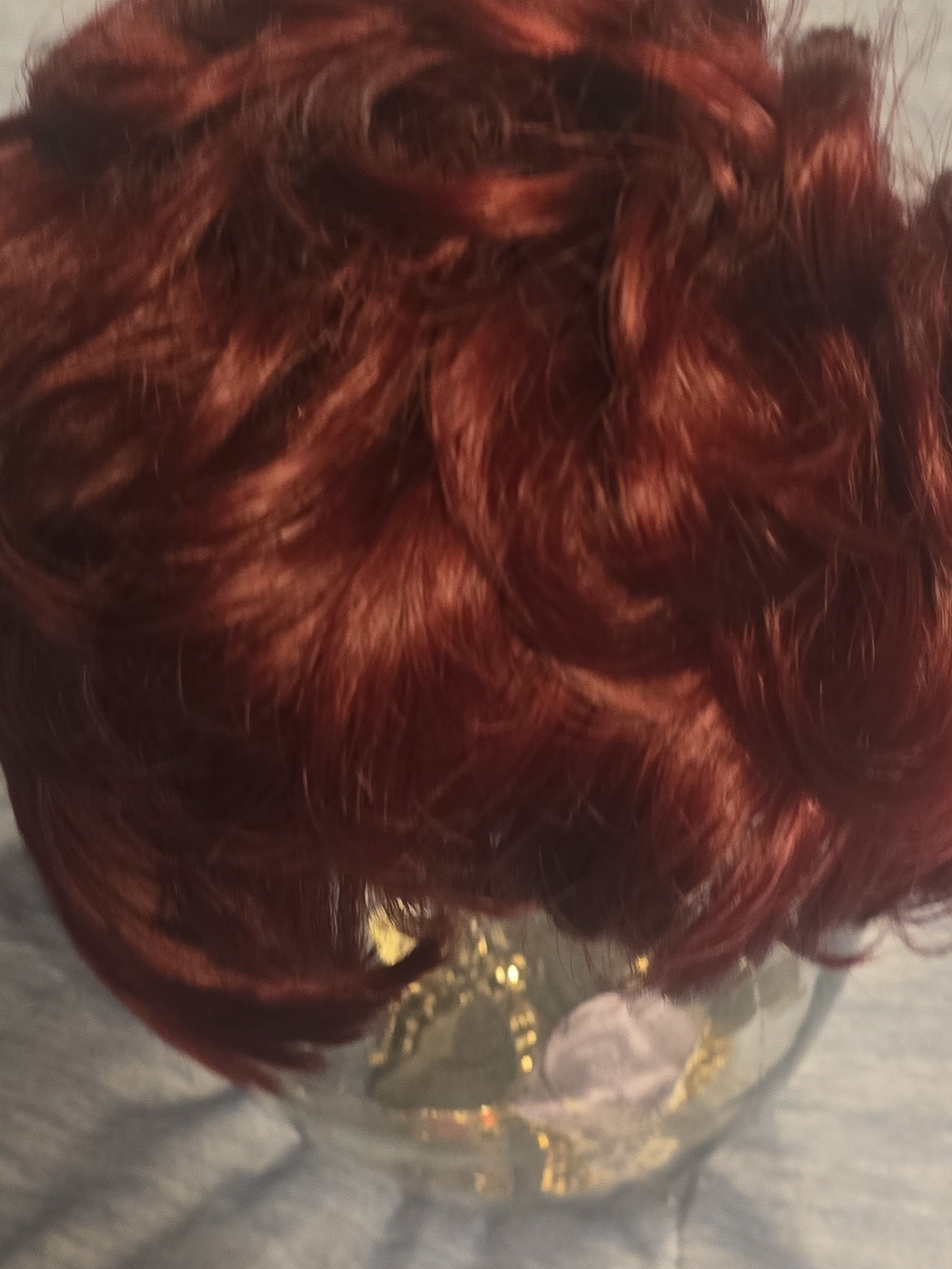Stylish Short Curly Women's Wig - Deep Auburn